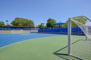 a tennis court with a net on it